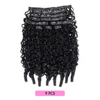 QVR Burmese Curly PU Clip In Hair Extensions 9PCS 5PCS Volumizer Human Hair