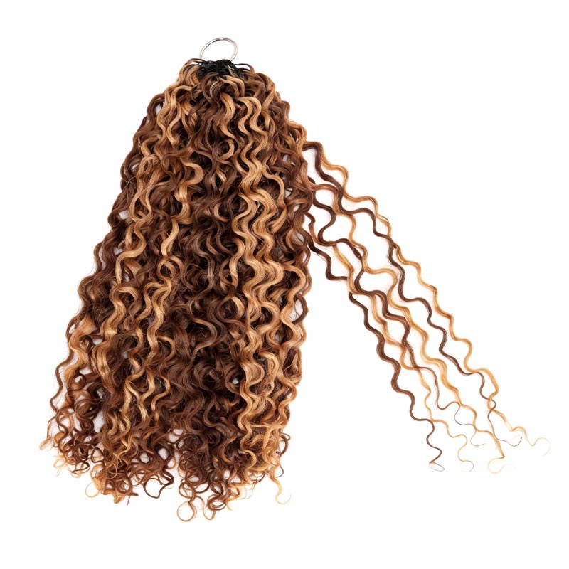 QVR Twist Curly Feather Crochet Human Hair Honey Blonde Miracle Knots Crochet Weave Hair Extensions