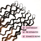 QVR Honey Caramel Mixed Highlights Feather Crochet Human Hair Twist Curly Miracle Knots Crochet Weave Hair Extensions