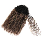 QVR Sun-Kissed Blonde Mixed Highlights Feather Crochet Human Hair Burmese Kinky Curly Miracle Knots Crochet Weave Hair Extensions