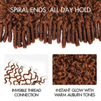 QVR Auburn Brown #30 Feather Crochet Human Hair Burmese Curly Crochet Weave Hair Extensions