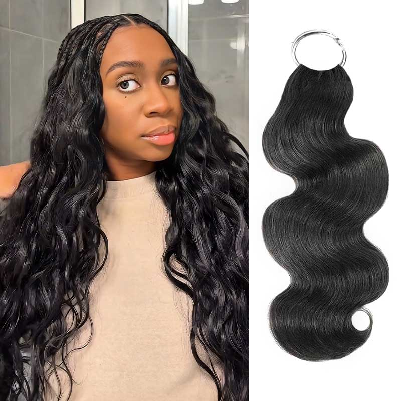 QVR Body Wave Feather Crochet Human Hair Highlight #P4/27 Miracle Knots Crochet Weave Hair Extensions
