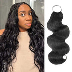 QVR Body Wave Feather Crochet Human Hair Highlight #P4/27 Miracle Knots Crochet Weave Hair Extensions