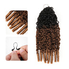 QVR Burmese Curly Feather Crochet Human Hair Ombre #T1B/30/27 Machine Made Crochet Weave Hair Extensions