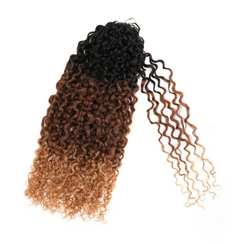 QVR Burmese Curly Feather Crochet Human Hair Ombre #T1B/30/27 Machine Made Crochet Weave Hair Extensions