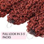 QVR Twist Curly Feather Crochet Human Hair Bright Brown #35D Machine Made Crochet Weave Hair Extensions