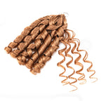QVR French Curl Feather Crochet Human Hair Highlight #P4/27 Miracle Knots Crochet Weave Hair Extensions