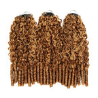 QVR Burmese Curly Feather Crochet Human Hair Highlight #P27/30 Miracle Knots Crochet Weave Hair Extensions