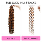 QVR Water Wave Feather Crochet Human Hair Highlight #P4/30 Miracle Knots Crochet Weave Hair Extensions