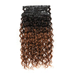 QVR #2/30 Mixed Subtle Ombre Small Kinky Curly PU Clip In Hair Extensions 9PCS 5PCS Volumizer Human Hair