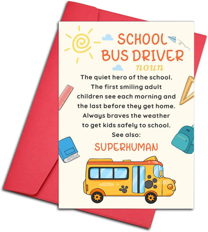 Bus Driver Appreciation Cards, Bus Driver Appreciation Gifts for Men, Retirement Gifts Card Thank You Card for Drivers, Last Day Back to School End of Year Cards for Drivers