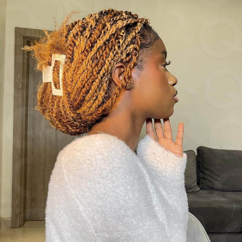 QVR #27+#30 Afro Kinky V Bulk Curly Hair for Kinky Twist Crochet Braiding Hair