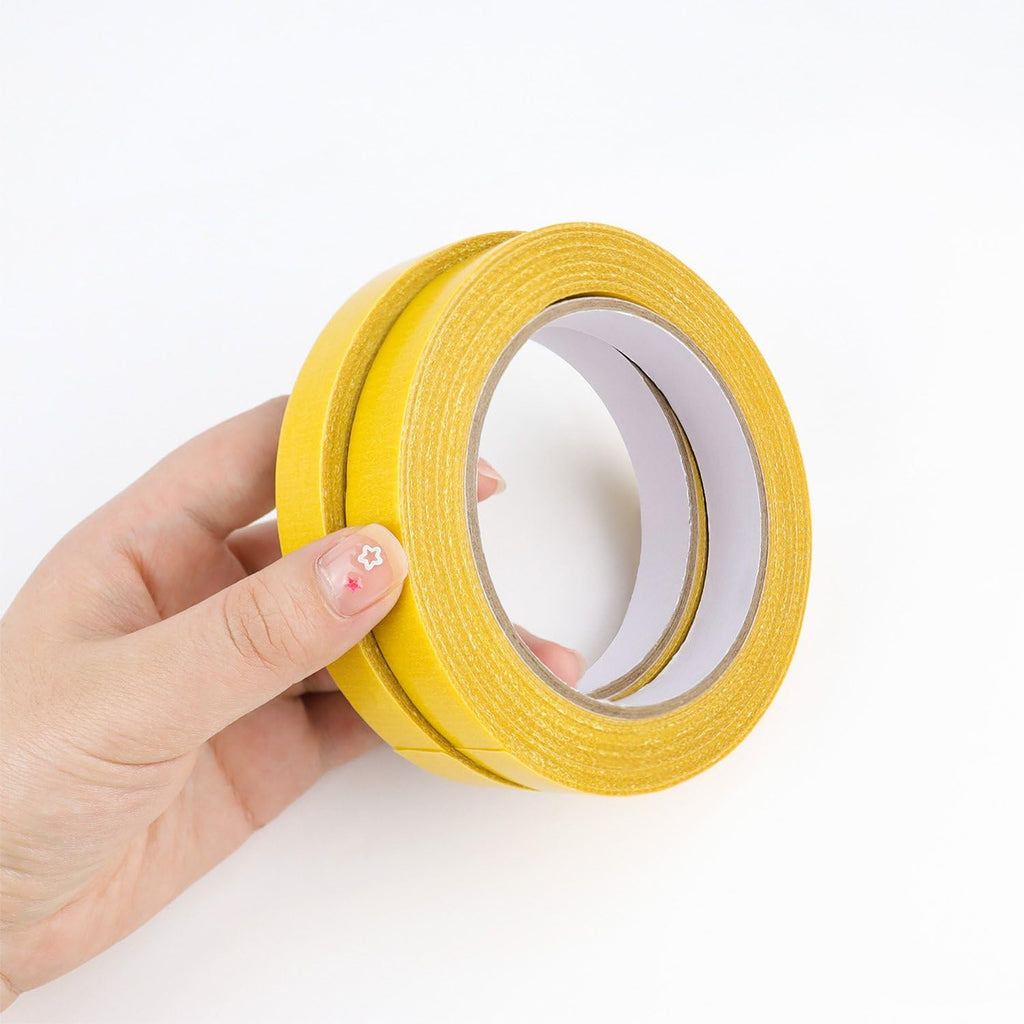 2 Pack Double Sided Tape Heavy Duty High Adhesive Mesh Tape 0.6Inch X 66Ft Super Sticky Clear Tapes High Tack Strong Mounting Tapes for Fixed Carpet Arts Crafts Wall Decor Photos No Glue Residue