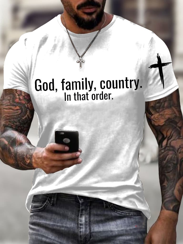 God Family  Country  In that order Men's T-shirts