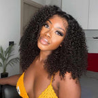 QVR Glueless Jerry Curly Pre-Bleached 7x5 Lace Wig with Pre-plucked Hairline