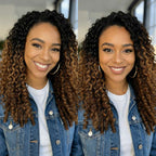 QVR #T1B/30 Feather Crochet Human Hair Burmese Curly Machine Made Crochet Weave Hair Extensions