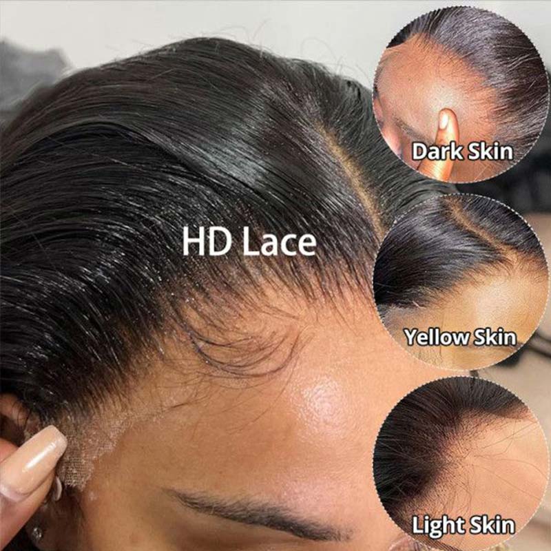 QVR Glueless Loose Deep Wave 13*4 HD Lace Front Wigs Invisible Lace Frontal Wavy Human Hair Wigs For Women