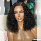 QVR Short Curly Bob Wigs 13x4 Lace Frontal Bob Wigs Human Hair Wigs