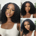 QVR Kinky Curly Short Bob Wigs 13x4 Lace Virgin Human Hair Wigs