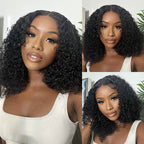 QVR Kinky Curly Short Bob Wigs 13x4 Lace Virgin Human Hair Wigs