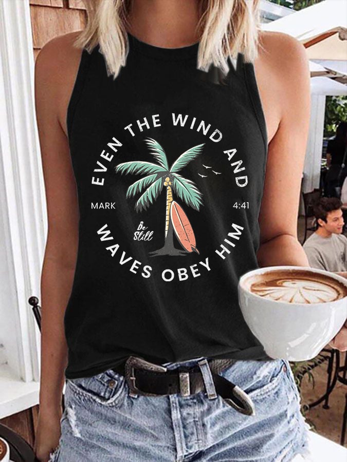 Women'S Casual Christian Scripture Print Tank Top