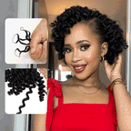 QVR Bouncy Curly Crochet Hair Natural Black Machine Made Feather Crochet Human Hair Extension