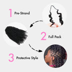 QVR Afro Twist Curly Crochet Hair Natural Black Machine Made Feather Crochet Human Hair Extension