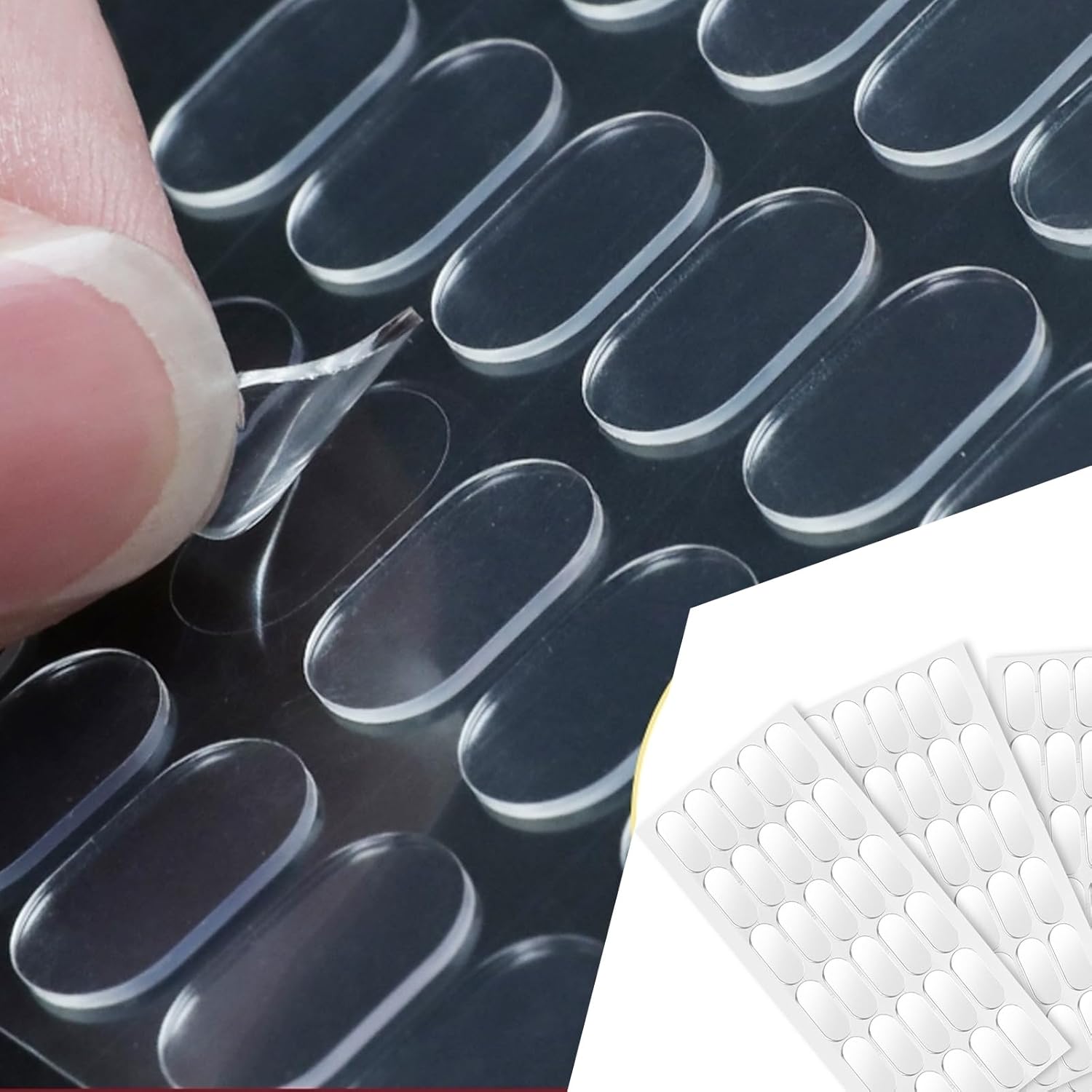 120 Pcs Double Sided Adhesive Pads,1.3×0.6" Sticky Dots Clear Double Sided Removable,Waterproof Glue Dots,Museum Sticky Tack for Wall Hanging,Balloons Poster Map Picture Christmas Festival Decoration