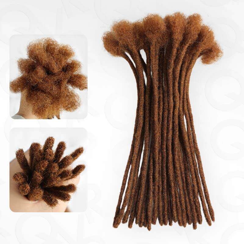 QVR Handmade Dreadlocks Natural Black Thickness 0.6cm Human Hair Loc Extensions