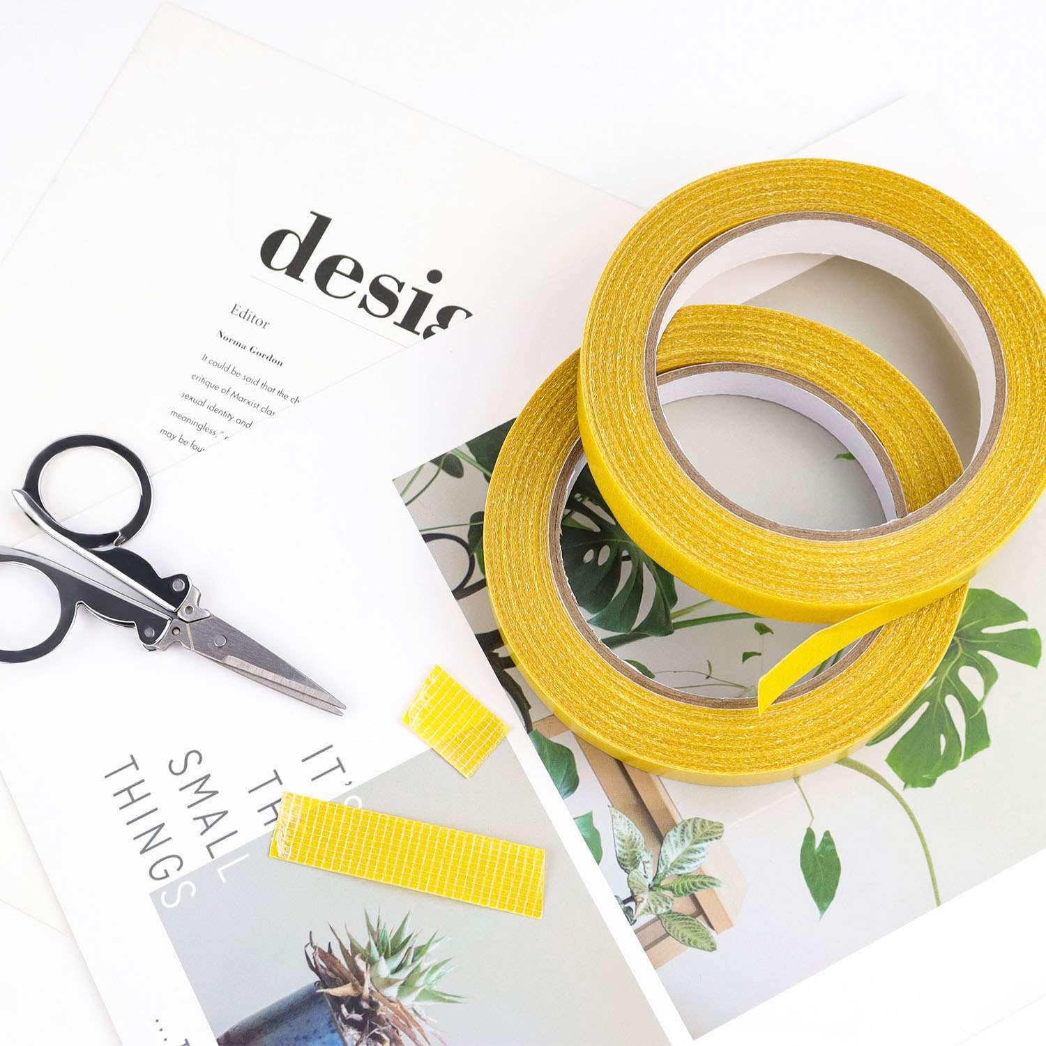 2 Pack Double Sided Tape Heavy Duty High Adhesive Mesh Tape 0.6Inch X 66Ft Super Sticky Clear Tapes High Tack Strong Mounting Tapes for Fixed Carpet Arts Crafts Wall Decor Photos No Glue Residue