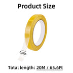 2 Pack Double Sided Tape Heavy Duty High Adhesive Mesh Tape 0.6Inch X 66Ft Super Sticky Clear Tapes High Tack Strong Mounting Tapes for Fixed Carpet Arts Crafts Wall Decor Photos No Glue Residue