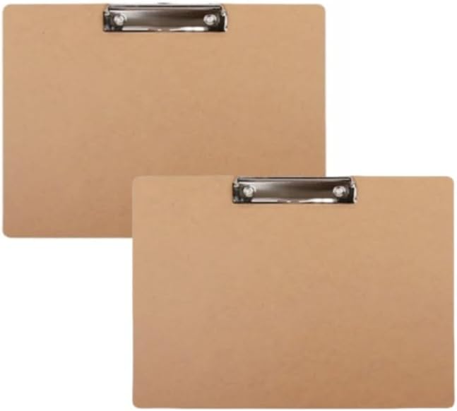 2 Pieces Landscape Clipboard with Clip,Large Wooden Drawing Clipboard,Watercolor Boards,Work clipboard for Painting,Sketching,Engineering Drawings,Dooding,Note Taking Office Supplie (Brown, 8.5x11)