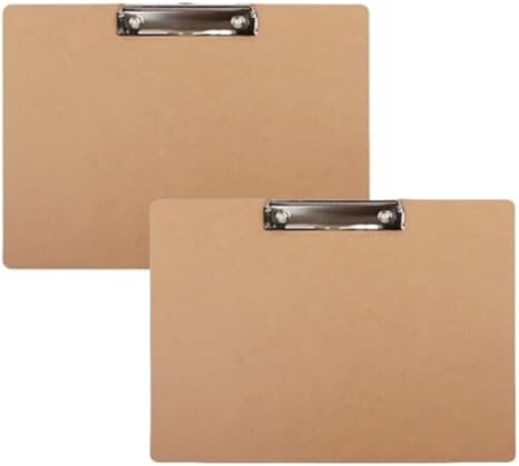 2 Pieces Landscape Clipboard with Clip,Large Wooden Drawing Clipboard,Watercolor Boards,Work clipboard for Painting,Sketching,Engineering Drawings,Dooding,Note Taking Office Supplie (Brown, 8.5x11)