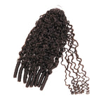QVR Dark Brown #4 Crochet Hair Afro Kinky Curly Machine Made Feather Human Hair Extension