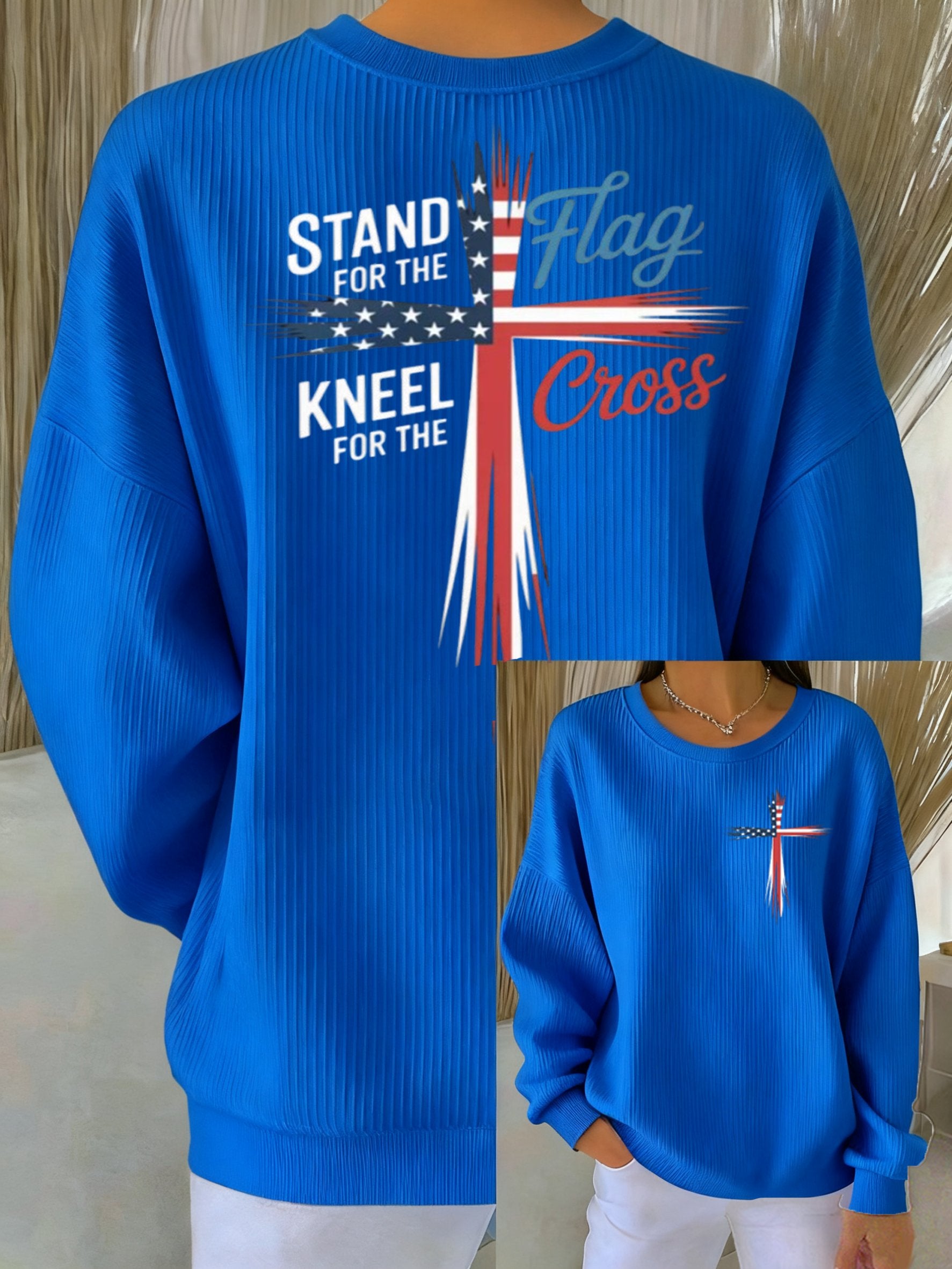 Women's faith Print Casual Hooded Sweatshirt