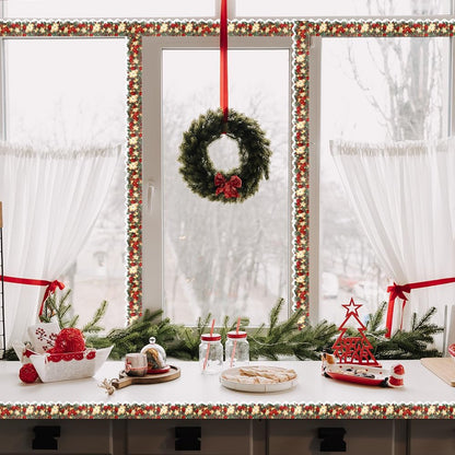 Christmas Bulletin Board Borders Stickers, 59Ft Christmas Self Adhesive Bulletin Board Rolled Border Trim for Winter Holiday School Classroom Blackboard Office Party Chalkboard Desks Wall Decor