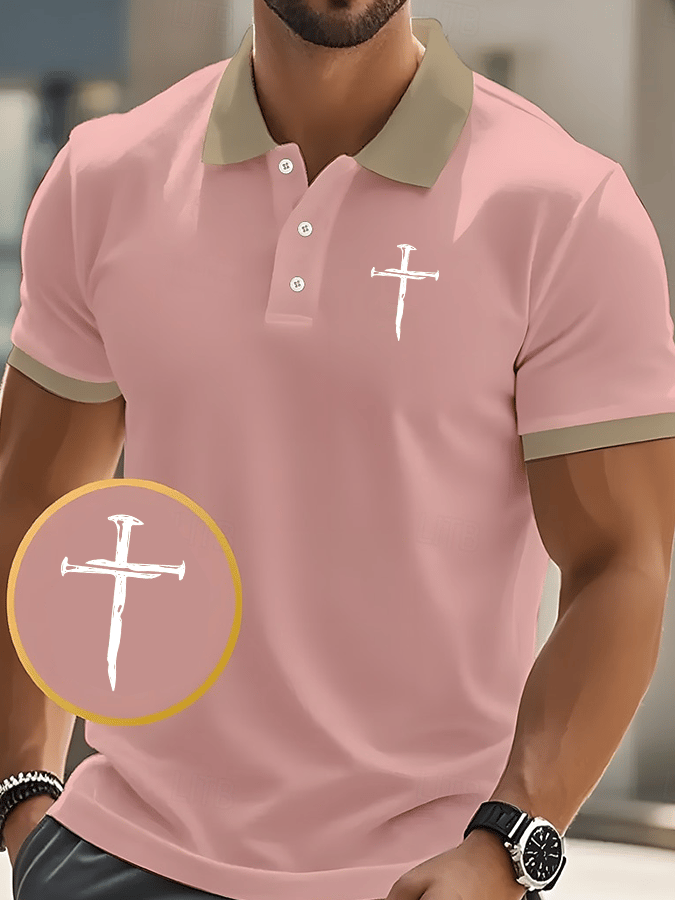 Men's Faith Printed Casual Polo Shirt