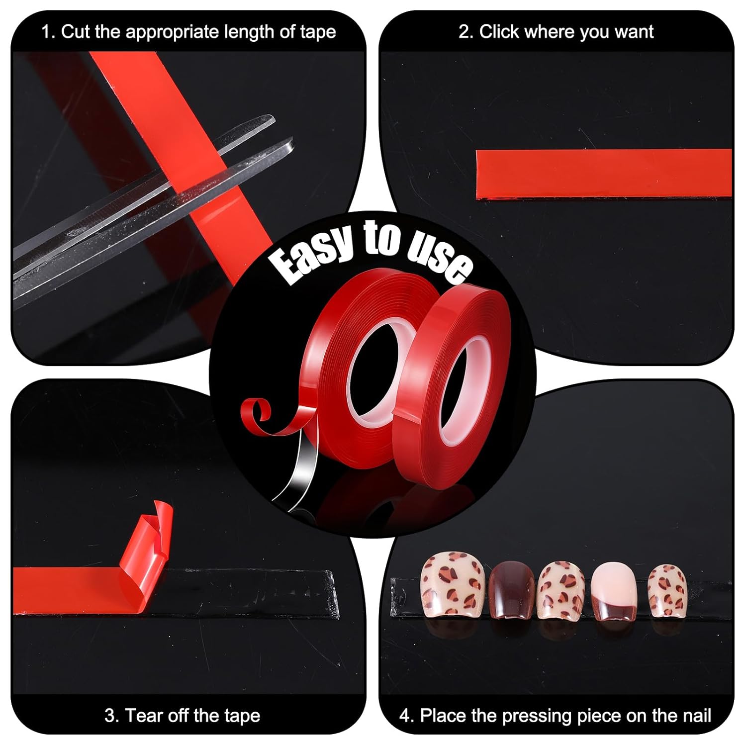 2 Rolls Acrylic Double Sided Tape, Strong Adhesive Mounting Tapes, Removable Waterproof Clear Tape for Carpet Fix Home Office Wall Car Glass Decor DIY Crafts Nail Tips Display