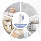 2 Rolls Double Sided Tape Heavy Duty, Clear Nano Tape, 0.8'' x 120'' Two Sided Mounting Adhesive for Walls Posters Carpet, Removable Space Gel Strip, 1/12" & 1/24" Thick