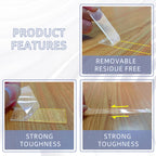 2 Rolls Double Sided Tape Heavy Duty, Clear Nano Tape, 0.8'' x 120'' Two Sided Mounting Adhesive for Walls Posters Carpet, Removable Space Gel Strip, 1/12" & 1/24" Thick