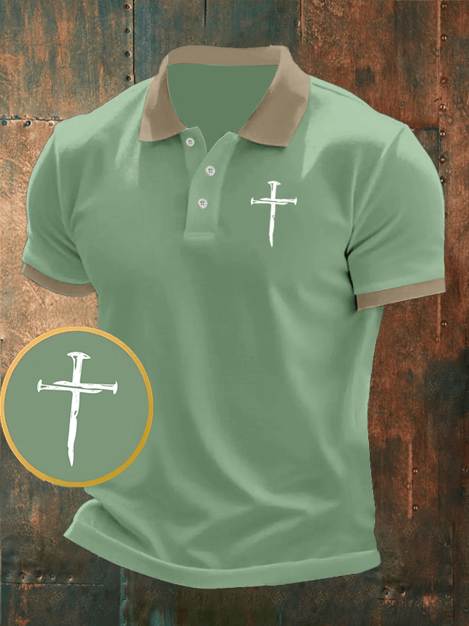 Men's Faith Printed Casual Polo Shirt