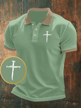 Men's Faith Printed Casual Polo Shirt