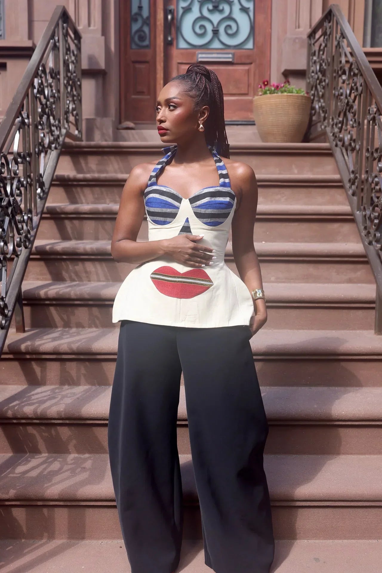Tribal-Inspired Halter Corset Top