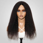 QVR Twist Curly V Part Wigs No Leave Out Human Hair Wig Beginner Friendly