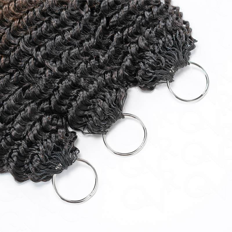 QVR Ombre Brown #T1B/4 Human Crochet Hair Small Kinky Curly Machine Made Feather Crochet Hairstyle