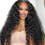 QVR Pre-Bleached Deep Wave 7x5 Lace Wig Glueless Human Hair Wigs
