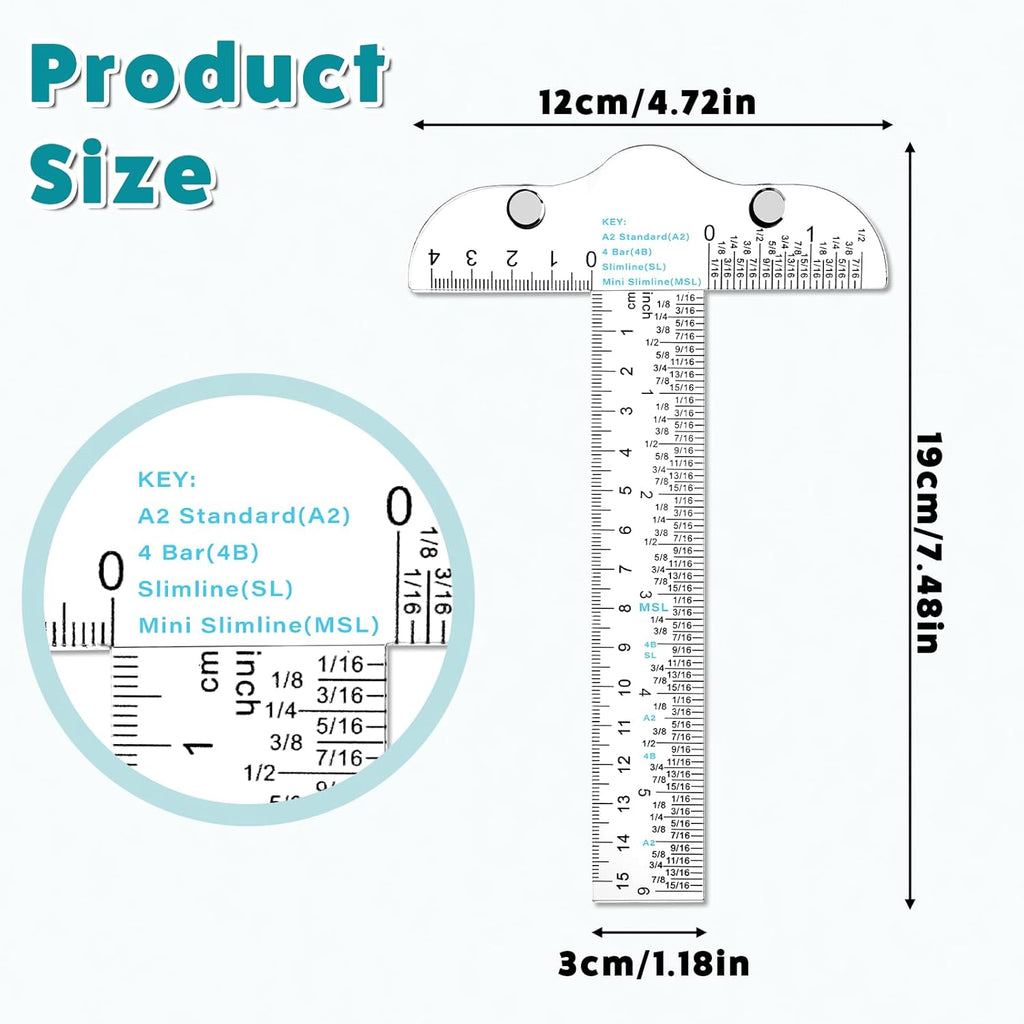 6" Clear Acrylic T Square Ruler, Drafting Tools T Square, Inches and Metric for Crafting, Drafting and General Layout Work, Art Framing, Scrapbookin,g Crafting
