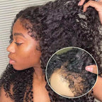 QVR 4C Curly Edges Water Wave Hair 13x4 5x5 HD Lace Front Wigs With Realistic Hairline