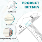 6" Clear Acrylic T Square Ruler, Drafting Tools T Square, Inches and Metric for Crafting, Drafting and General Layout Work, Art Framing, Scrapbookin,g Crafting