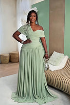 Mint Green Pleated Maxi Dress